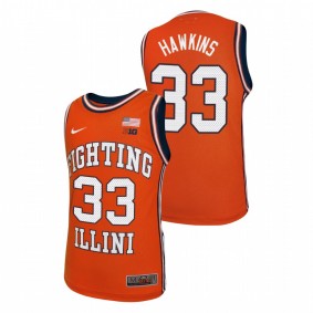 Illinois Fighting Illini Coleman Hawkins Orange Throwback Basketball Jersey