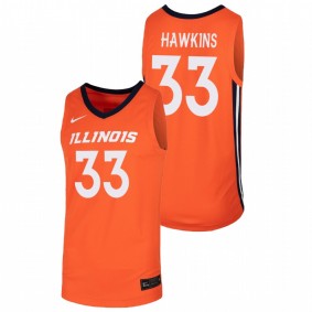 Men's Illinois Fighting Illini #33 Orange Coleman Hawkins College Basketball Nike Replica Jersey