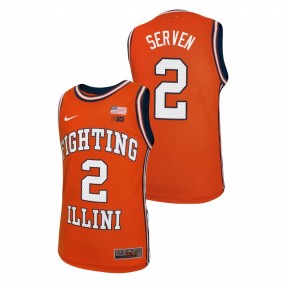 Illinois Fighting Illini Connor Serven Orange Throwback Basketball Jersey