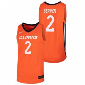 Men's Illinois Fighting Illini #2 Orange Connor Serven College Basketball Nike Replica Jersey