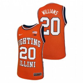 Illinois Fighting Illini Da'Monte Williams Orange Throwback Basketball Jersey