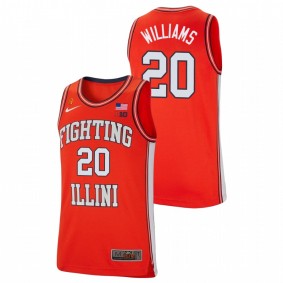 Da'Monte Williams Illinois Fighting Illini Orange College Basketball Retro Nike Jersey