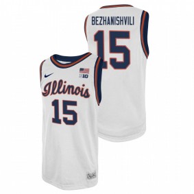 Giorgi Bezhanishvili Illinois Fighting Illini 2021 White College Basketball Swingman Player Jersey