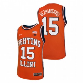 Illinois Fighting Illini Giorgi Bezhanishvili Orange Throwback Basketball Jersey