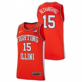 Giorgi Bezhanishvili Illinois Fighting Illini Orange College Basketball Retro Nike Jersey