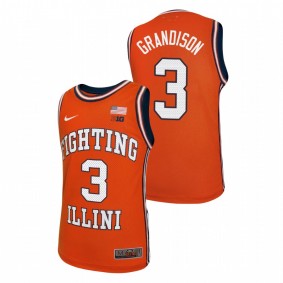 Illinois Fighting Illini Jacob Grandison Orange Throwback Basketball Jersey