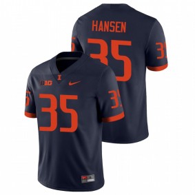 Men's Illinois Fighting Illini Jake Hansen Navy College Football Jersey