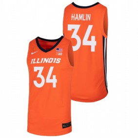 Jermaine Hamlin Illinois Fighting Illini Orange College Basketball Jersey