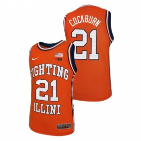 Illinois Fighting Illini Kofi Cockburn Orange Throwback Basketball Jersey