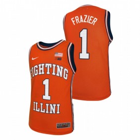 Illinois Fighting Illini Trent Frazier Orange Throwback Basketball Jersey