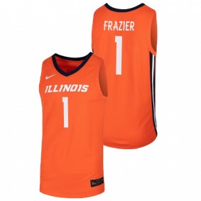 Men's Illinois Fighting Illini #1 Orange Trent Frazier College Basketball Nike Replica Jersey