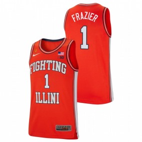 Trent Frazier Illinois Fighting Illini Orange College Basketball Retro Nike Jersey