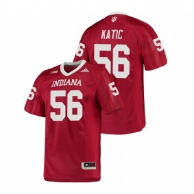 Men's Indiana Hoosiers Mike Katic #56 Crimson College Football Game Jersey