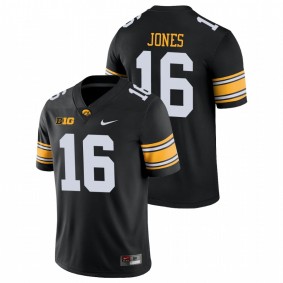 Men's Iowa Hawkeyes Charlie Jones Black Game College Football Nike Jersey