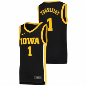 Iowa Hawkeyes Joe Toussaint 2021 Black Basketball Dri-FIT Swingman Jersey