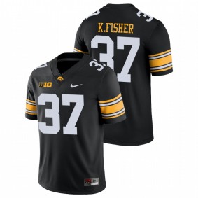 Men's Iowa Hawkeyes Kyler Fisher Black Game College Football Nike Jersey