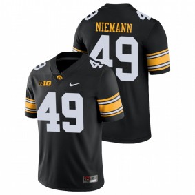 Men's Iowa Hawkeyes Nick Niemann Black Game College Football Nike Jersey