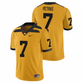 Men's Iowa Hawkeyes Spencer Petras Gold College Football Alternate Game Jersey