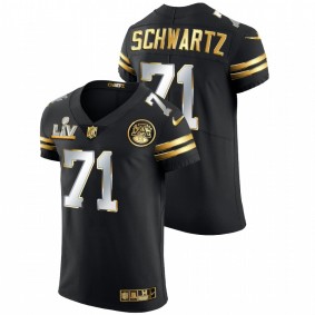 Men's Kansas City Chiefs Mitchell Schwartz Black Super Bowl LV Golden Elite Jersey