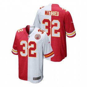 Men's Kansas City Chiefs Tyrann Mathieu Red White Split Two Tone Game Jersey