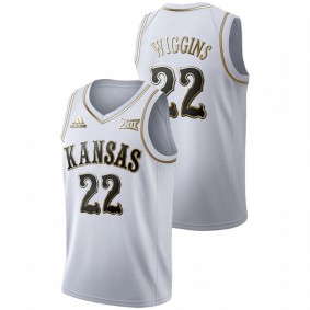 Andrew Wiggins Kansas Jayhawks White College Basketball Golden Limited Jersey