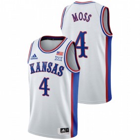 Men's Kansas Jayhawks Isaiah Moss White College Basketball 1990s Throwback Jersey