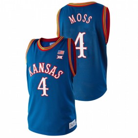 Men's Kansas Jayhawks Isaiah Moss #4 Royal College Basketball Jersey