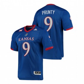 Men's Kansas Jayhawks Karon Prunty Royal Premier Football Jersey