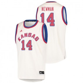 Male Kansas Jayhawks College Basketball #14 Cream Malik Newman Hardwood Classics Jersey