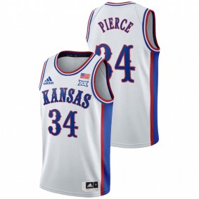 Men's Kansas Jayhawks Paul Pierce White College Basketball 1990s Throwback Jersey