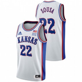 Men's Kansas Jayhawks Silvio De Sousa White College Basketball 1990s Throwback Jersey