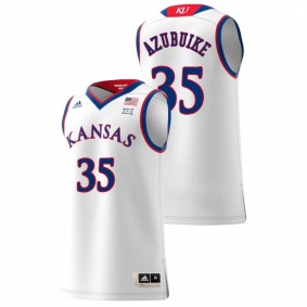 Men's Kansas Jayhawks College Basketball #35 White Udoka Azubuike Replica Swingman Jersey