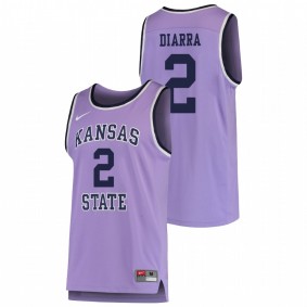 Men's Kansas State Wildcats College Basketball #2 Purple Cartier Diarra Replica Jersey