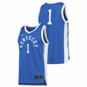 Men's Kentucky Wildcats College Basketball #1 Royal Replica Jersey