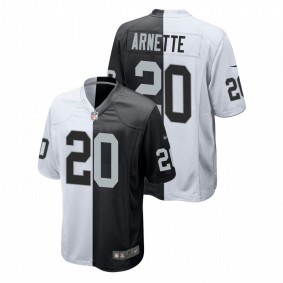 Men's Las Vegas Raiders Damon Arnette Black White Split Two Tone Game Jersey