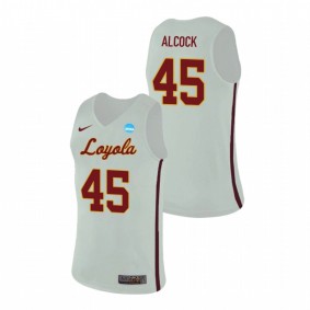 Loyola Ramblers Will Alcock 2021 White Basketball Nike Replica Jersey