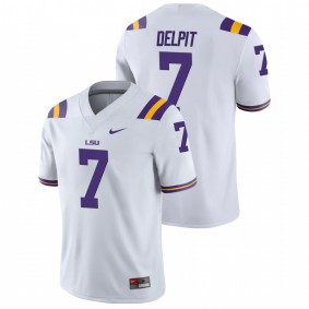 Men's LSU Tigers Grant Delpit White College Football Game Nike Jersey