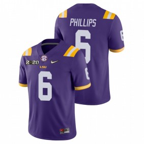 Men's LSU Tigers Jacob Phillips Purple College Football Game Nike Jersey