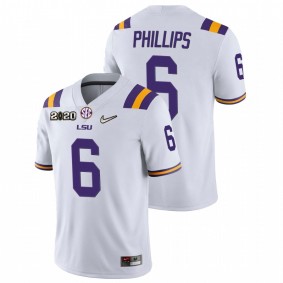 Men's LSU Tigers Jacob Phillips #6 White Game Football Jersey