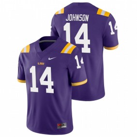 Men's LSU Tigers Max Johnson #14 Purple Game College Football Jersey