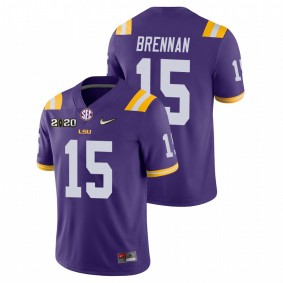 Men's LSU Tigers Myles Brennan Purple College Football Game Nike Jersey