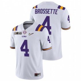 Men's LSU Tigers Nick Brossette #4 White Game Football Jersey