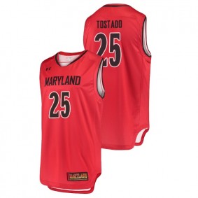 Male Maryland Terrapins College Basketball #25 Red Alex Tostado Replica Jersey