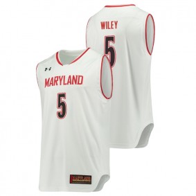 Male Maryland Terrapins College Basketball #5 White Dion Wiley Replica Jersey