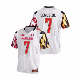 Men's Maryland Terrapins Dontay Demus Jr. White College Football Game Under Armour Jersey