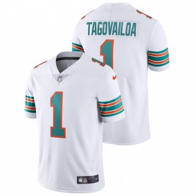 Men's Miami Dolphins Tua Tagovailoa White Alternate Vapor Limited Jersey