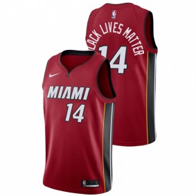 Men's Miami Heat Tyler Herro Red Basketball Statement Black Lives Matter Jersey