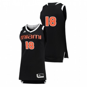 Men's Miami Hurricanes College Basketball #18 Black White Chase Jersey