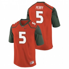 Men's Miami Hurricanes N'Kosi Perry Orange Replica College Football Jersey