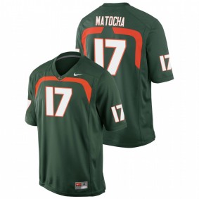 Men's Miami Hurricanes Peyton Matocha Green Game College Football Jersey